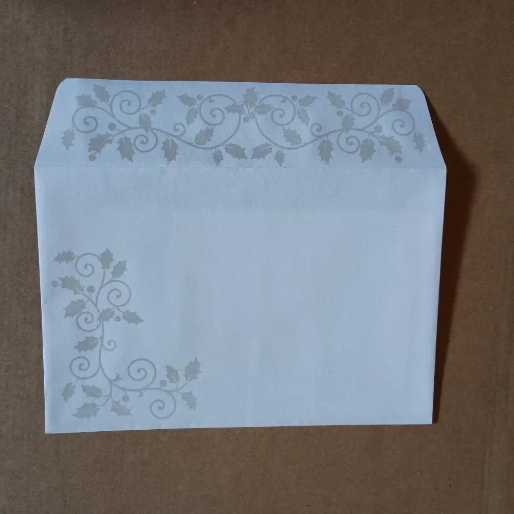 unused vintage 90s Y2K gold foil embossed Christmas holiday cards with envelopes